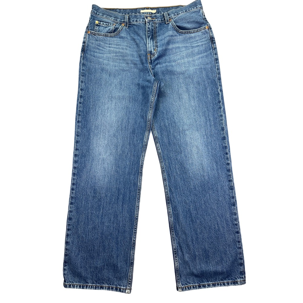 Levi's Low Pro Straight Leg Jeans Relaxed Fit Denim Blue Women Sz 32 Fits 34.5"